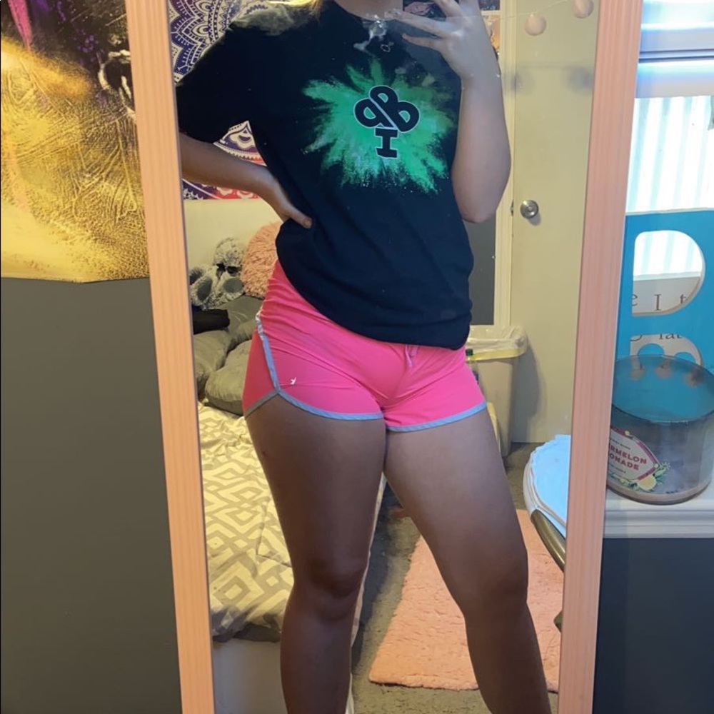 Pink athletic shorts